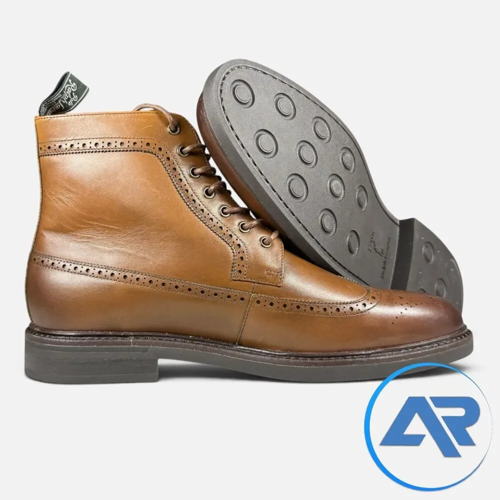 NEW Polo Ralph Lauren Asher Leather Wingtip Dress Boots Brown Men's Size 10.5